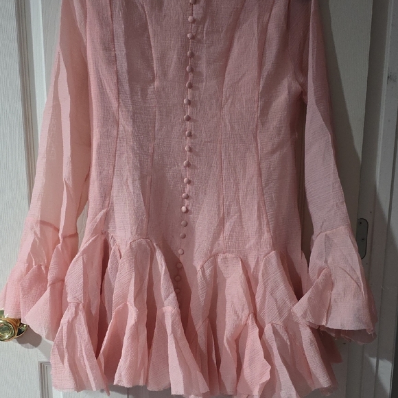 Stylish Pink Ruffle Dress - Picture 4 of 8
